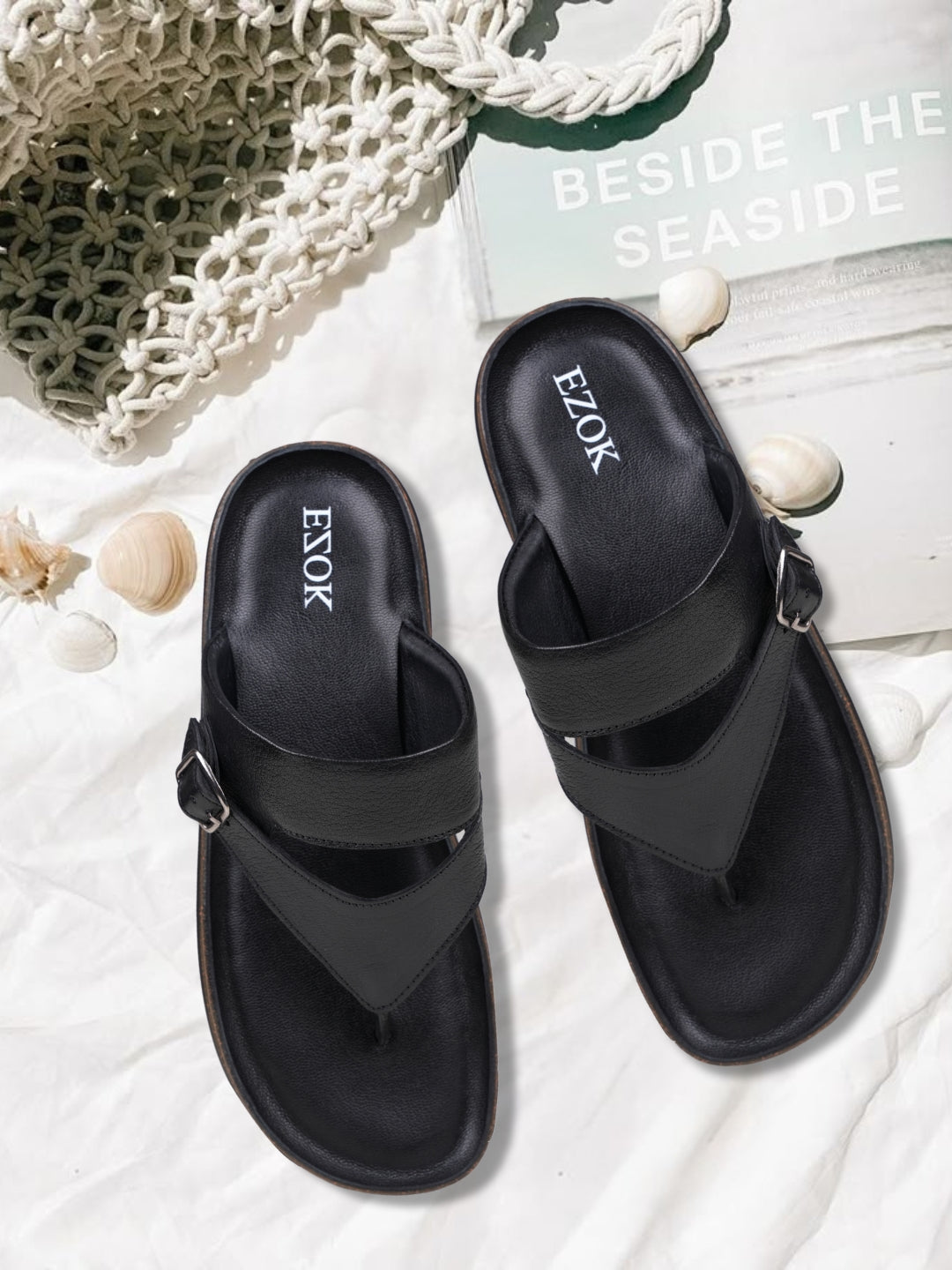 Ezok Men's Genuine Leather Sandals Comfortable, Stylish, and Durable Footwear for Summer